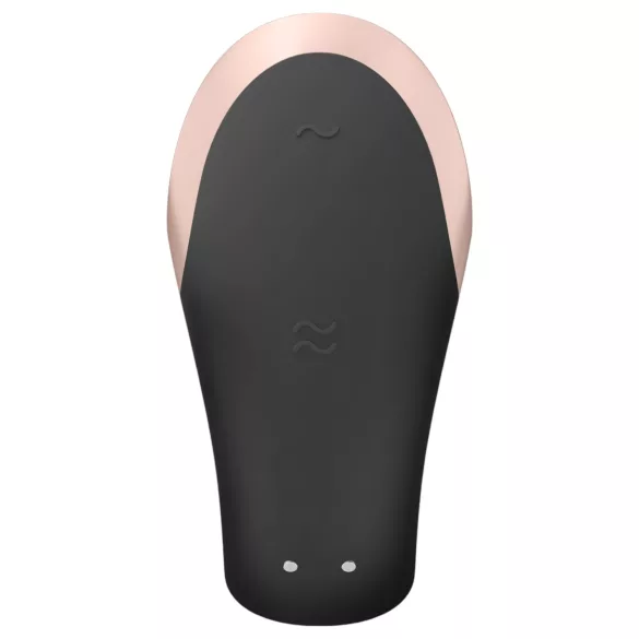 Satisfyer Double Love - vibrator za parove s daljinskim upravljačem - crni