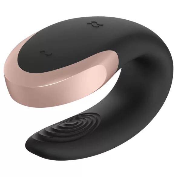 Satisfyer Double Love - vibrator za parove s daljinskim upravljačem - crni