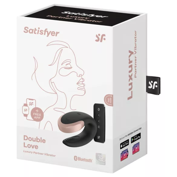 Satisfyer Double Love - vibrator za parove s daljinskim upravljačem - crni