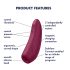 Satisfyer Curvy 1+ - pametan crveni stimulator klitorisa s zračnim valovima