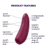 Satisfyer Curvy 1+ - vibrator za klitoris s valovima zraka - crveni