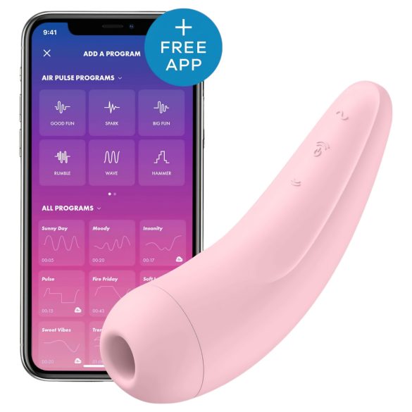 Satisfyer Curvy 2+ - pametni stimulator klitorisa s valovima zraka (roza)
