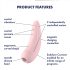 Satisfyer Curvy 2+ - pametni stimulator klitorisa s valovima zraka (roza)