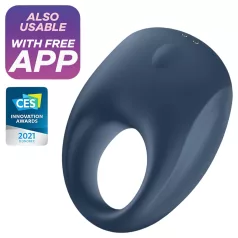   Satisfyer Strong One - Aplikacijom upravljani vibrirajući prsten za penis za muškarce (plavi)