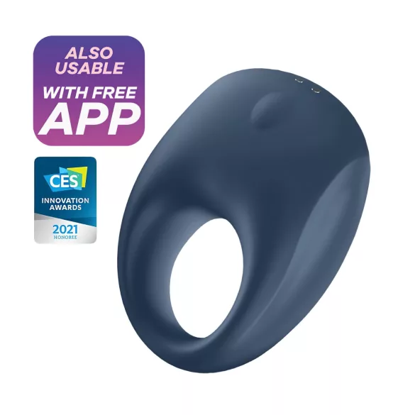 Satisfyer Strong One - vibrirajući prsten za penis - pametan - silikon - plavi