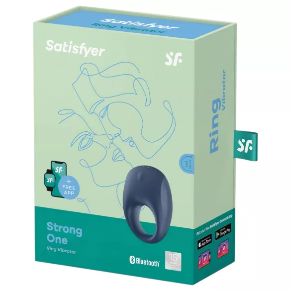 Satisfyer Strong One - vibrirajući prsten za penis - pametan - silikon - plavi