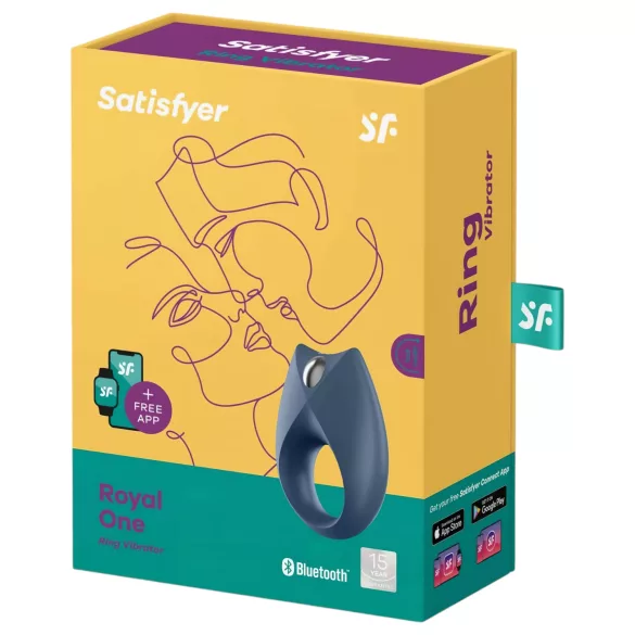 Satisfyer Royal One - vibratorni erekcijski prsten - pametan - silikon plavi