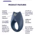 Satisfyer Royal One - vibratorni erekcijski prsten - pametan - silikon plavi
