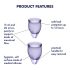 Satisfyer Feel Confident - set menstrualnih čašica (ljubičasti)