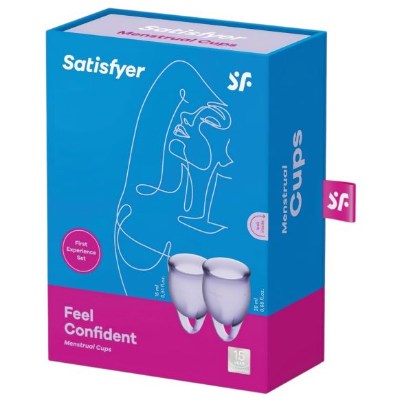 Satisfyer Feel Confident - menstrualna čašica set - ljubičasta