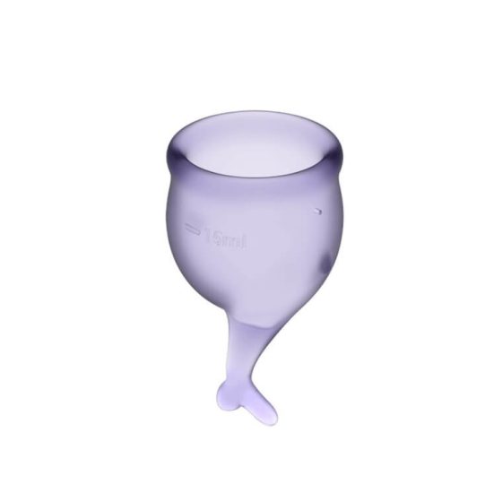Satisfyer Feel Secure - menstrualna čašica s repom (ljubičasta) - 2 kom