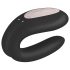 Satisfyer Double Joy - pametni vodootporni parni vibrator (crni)