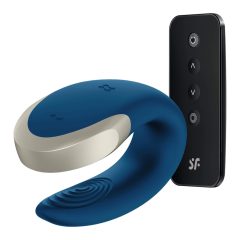   Satisfyer Double Love - pametni, vodootporni, radijski vibrator za par (plavi)
