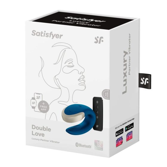 Satisfyer Double Love - pametni, vodootporni, radijski vibrator za par (plavi)