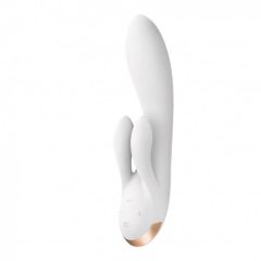   Satisfyer Double Flex - pametni, dvostruki zečić vibrator (bijeli)