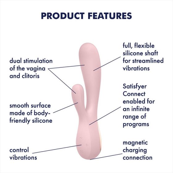Satisfyer Mono Flex - pametni, punjivi, vodootporni vibrator (blijedo ružičasti)