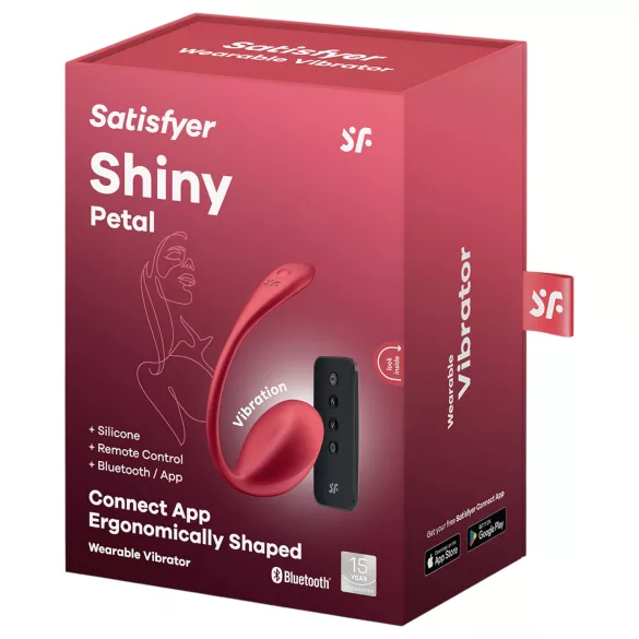 Satisfyer Shiny Petal - vibrirajuće jaje s daljinskim upravljanjem - crveno