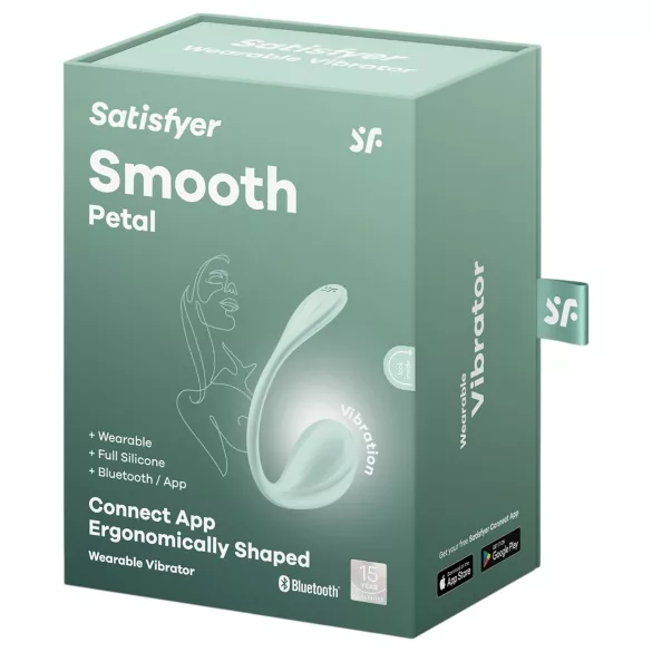Satisfyer Smooth Petal - vibrirajuće jaje s aplikacijom - zelena