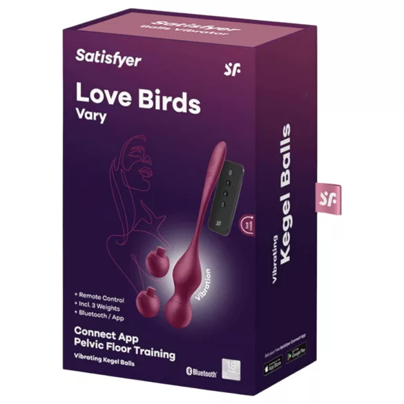 Satisfyer Love Birds Vary - pametne varijabilne gejša kuglice - crvene