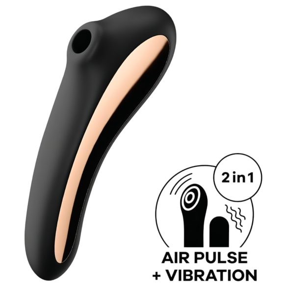 Satisfyer Dual Kiss - bežični vaginalni i klitoralni vibrator (crni)