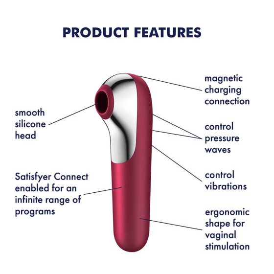 Satisfyer Dual Love - pametni, punjivi vaginalni i klitoralni vibrator (crveni)