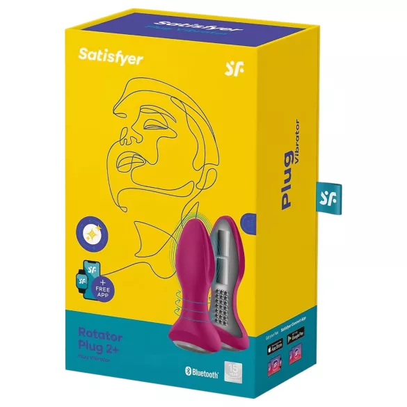 Satisfyer Rotator Plug 2 - analni vibrator s perlama na punjenje - crveni