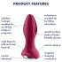 Satisfyer Rotator Plug 2 - Akumulatorski analni vibrator s perlicama (crveni)