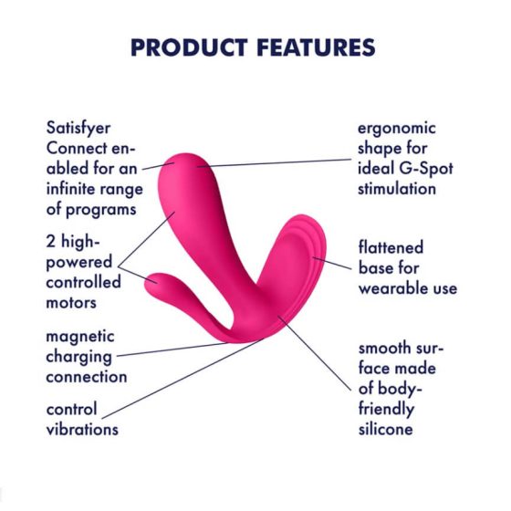 Satisfyer Top Secret Plus - punjivi, pametni vibrator s 3 zupca (ružičasti)
