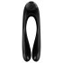 Satisfyer Candy Cane - crni, vodootporni vibrator s dvostrukom glavom, na baterije