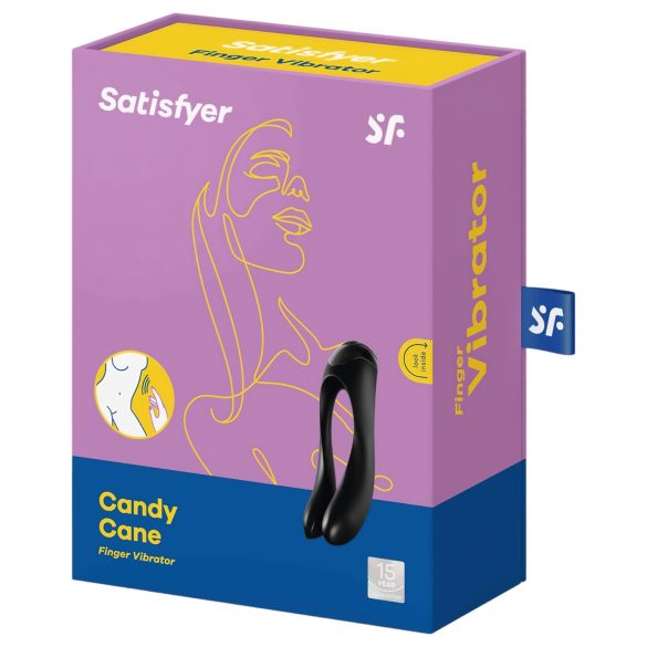 Satisfyer Candy Cane - vibrátor s dva kraka - punjiv, vodootporan - crni