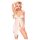 Penthouse Sweet Beast - cvjetni babydoll set (bijeli)