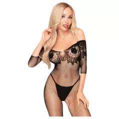   Penthouse High Profil - seksi bodystocking s cvjetnim uzorkom - crna - XL