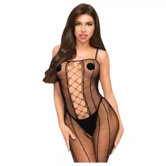   Penthouse Drop-Dead - mrežasti bodystocking s otvorima - crna - XL