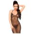 Penthouse Love on Fire - duga, sjajna, prozirna haljina s tangama (crna) - M/L