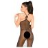 Penthouse Love on Fire - duga, sjajna, prozirna haljina s tangama (crna) - M/L