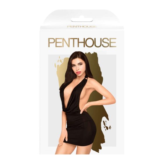 Penthouse Heart Rob - duboka haljina s tangama (crna) - M/L