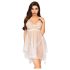 Penthouse Naughty Doll - čipkasta haljina i tanga (bijelo) - M/L
