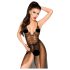 Penthouse Best Forplay - čipkasti body s til maramom (crna) - M/L