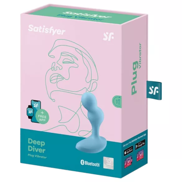 Satisfyer - analni vibrator s daljinskim upravljanjem - silikon plavi