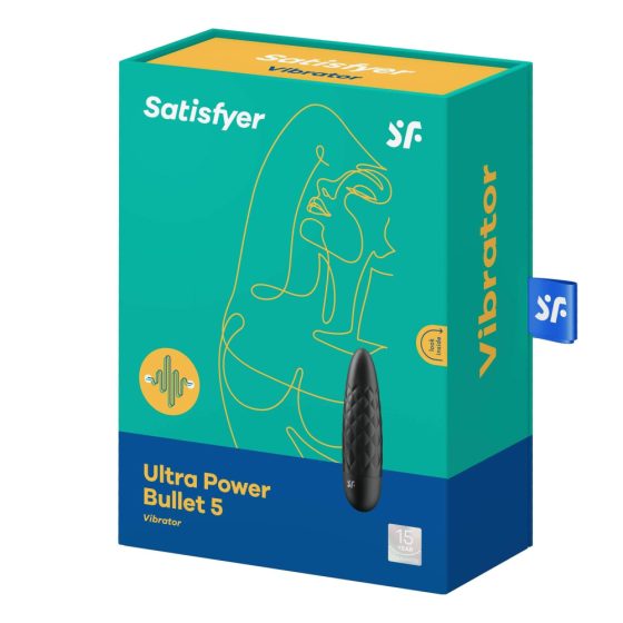 Satisfyer Ultra Power Bullet 5 - punjivi, vodootporni vibrator (crni)