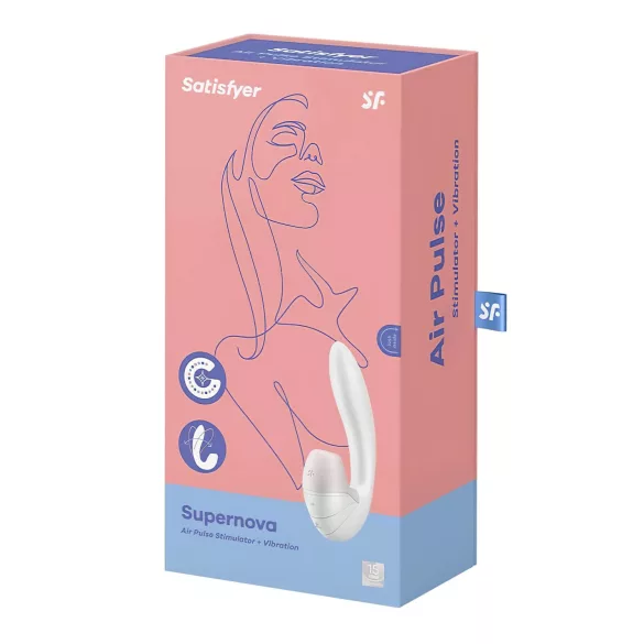 Satisfyer Supernova - vibrator na baterije s funkcijom zračnog vala 2u1 - bijeli