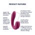 Satisfyer Sunray - punjivi, valoviti 2u1 vibrator (crveni)