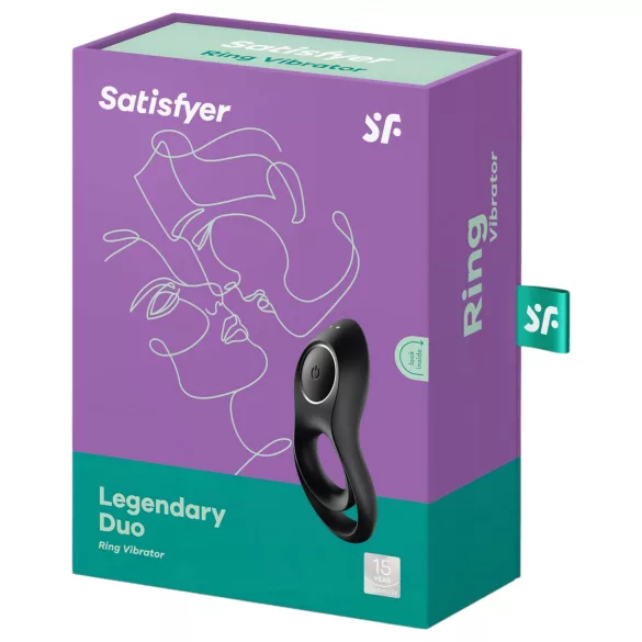 Satisfyer Legendary Duo - vibracijski prsten za penis - punjivi - crni