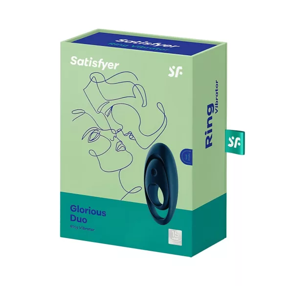 Satisfyer Glorious Duo - vibrirajući erekcijski prsten - plava