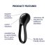 Satisfyer Majestic Duo - punjivi, vodootporni prsten za penis (crni)