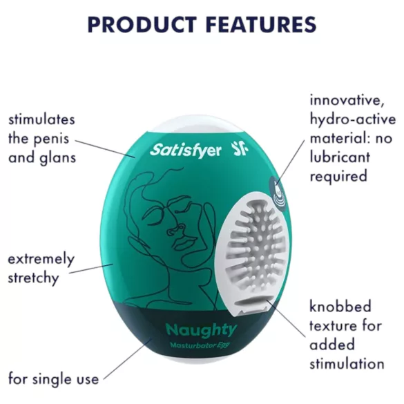 Satisfyer Egg Naughty - masturbator za muškarce - jaje - 1 komad