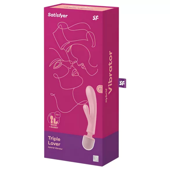Satisfyer Triple Lover - vibrator za G točku i masažu - roza