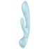 Satisfyer Triple Oh - punjivi vibrator s klitoralnim nastavkom (plavi)