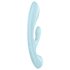 Satisfyer Triple Oh - punjivi vibrator s klitoralnim nastavkom (plavi)