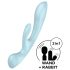 Satisfyer Triple Oh - punjivi vibrator s klitoralnim nastavkom (plavi)